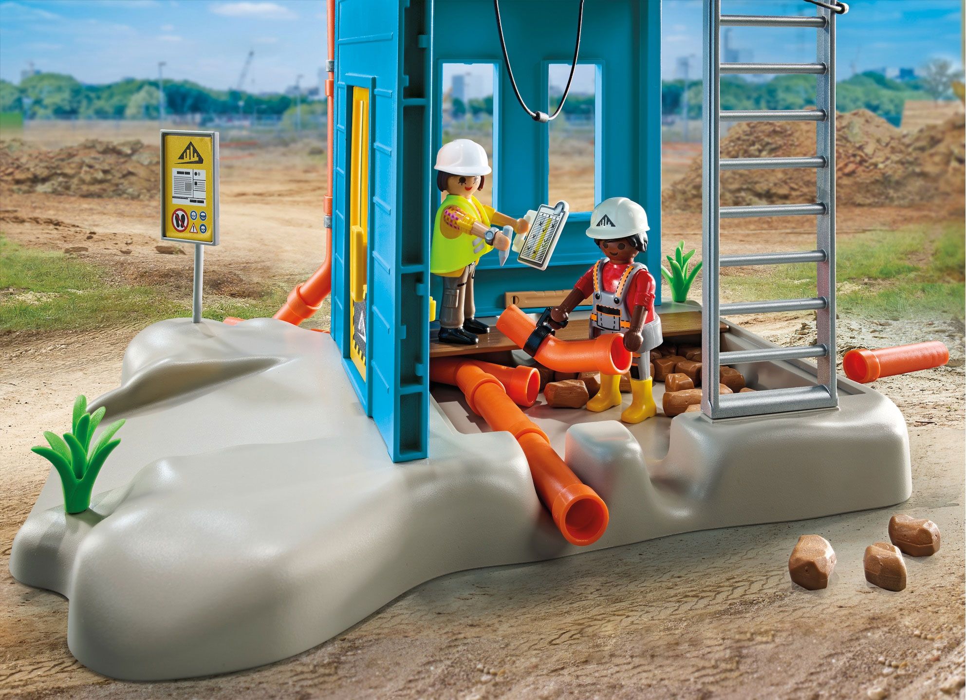 Playmobil Action Heroes 71650 - Ouvriers Et Chantier - Promo Pack - 5