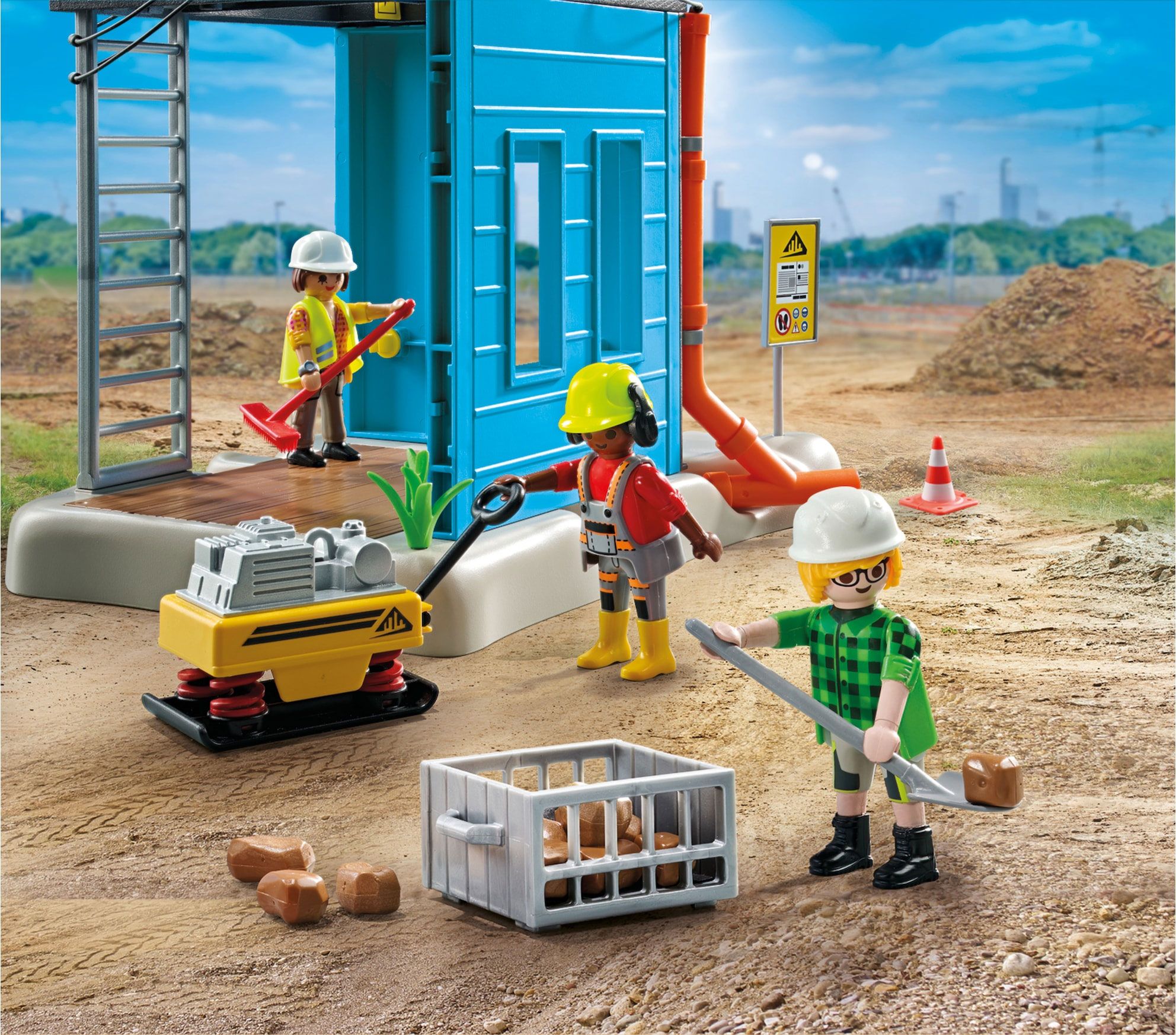 Playmobil Action Heroes 71650 - Ouvriers Et Chantier - Promo Pack - 6