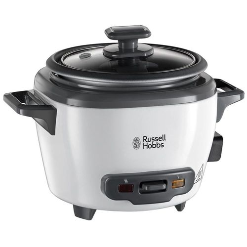 Russell Hobbs 27020-56 - Cuiseur Riz - 600g - 200W - Panier Vapeur - Maintien au Chaud - Bol Antiadhésif Amovible - Noir et blanc
