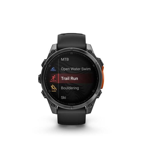 Montre Connectée Garmin Fenix 8 47 Mm Gris Avec Bracelet Noir