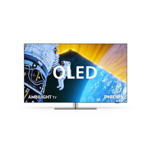 TV OLED Ambilight Philips 55OLED849 139 cm 4K UHD Google TV 2024 Métal satiné