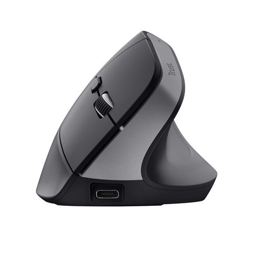 Trust Bayo+ Souris Ergonomique Sans Fil, Bluetooth + RF, Multi-appareils, Recyclée, Rechargeable