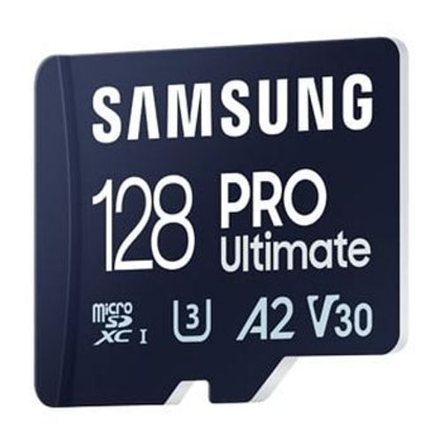 Samsung PRO Ultimate MB-MY128SA - Carte mémoire flash (adaptateur SD inclus(e)) - 128 Go - A2 / Video Class V30 / UHS-I U3 - microSDXC UHS-I - bleu