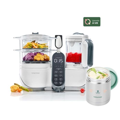 Pack Robot Nutribaby+ Blanc + Contenant Isy Inox - Babymoov