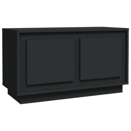 Vidaxl Meuble Tv Noir 80x35x45 Cm Bois D'ingénierie