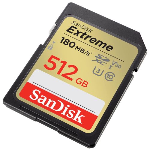 SanDisk Extreme - Carte mémoire flash - 512 Go - Video Class V30 / UHS-I U3 / Class10 - SDXC UHS-I