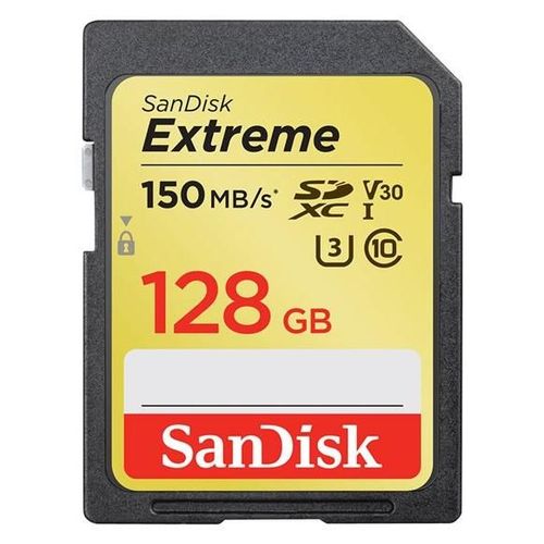 SanDisk Extreme - Carte mémoire flash - 128 Go - Video Class V30 / UHS-I U3 / Class10 - SDXC UHS-I