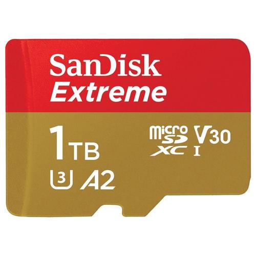 SanDisk Extreme - Carte mémoire flash (adaptateur microSDXC vers SD inclus(e)) - 1 To - A2 / Video Class V30 / UHS-I U3 / Class10 - microSDXC UHS-I