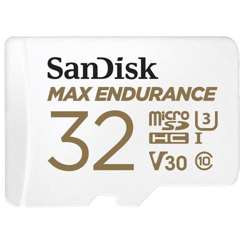 SanDisk Max Endurance - Carte mémoire flash (adaptateur microSDHC - SD inclus(e)) - 32 Go - Video Class V30 / UHS-I U3 / Class10 - microSDHC UHS-I
