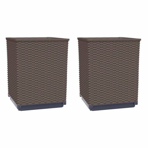 Vidaxl Jardinières 2 Pcs Marron 30x30x37 Cm Polypropylène