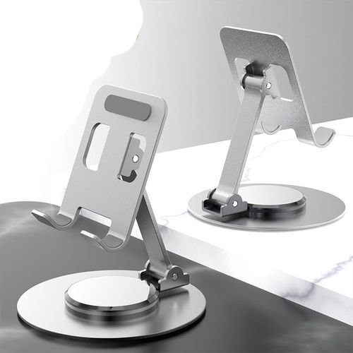 Support De Téléphone En Métal Argenté - S512 : Rotation À 360°, Pliable Et Universel