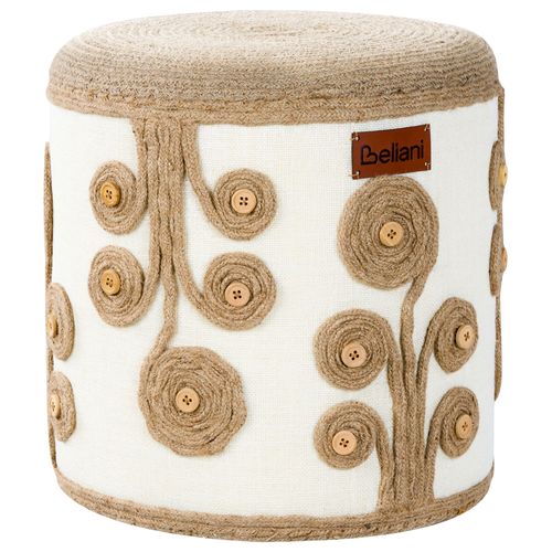 Pouf Diman Blanc Jute