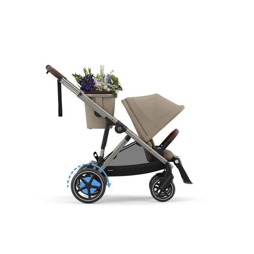 Poussette E-Gazelle S Almond Beige Châssis Taupe - Cybex Gold