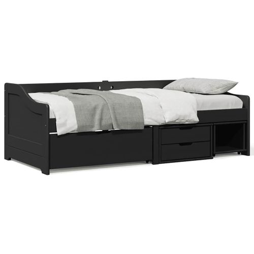 Vidaxl Lit De Jour Avec 3 Tiroirs Sans Matelas Irun Noir 90x200 Cm