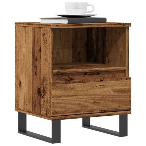 Vidaxl Table De Chevet Vieux Bois 40x35x50 Cm Bois D’Ingénierie
