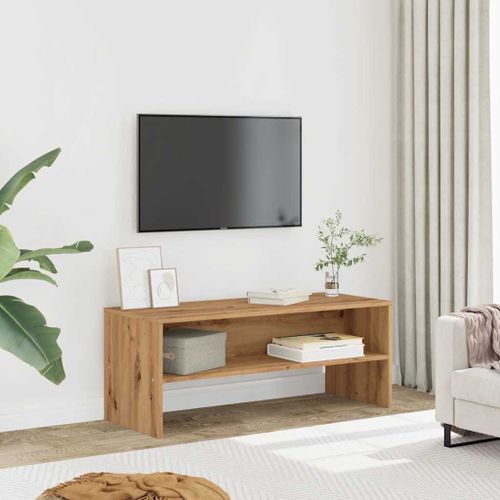 Vidaxl Meuble Tv Chêne Artisanal 100x40x40 Cm Bois D'ingénierie