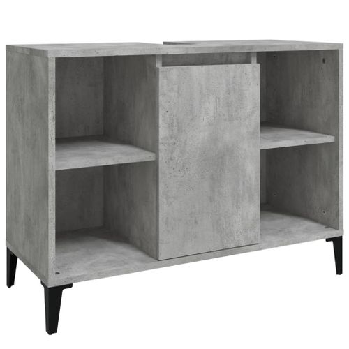 Vidaxl Meuble D'évier Gris Béton 80x33x60 Cm Bois D'ingénierie