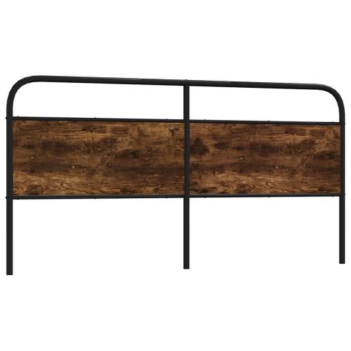 Vidaxl Tête De Lit Chêne Fumé 200 Cm Acier Et Bois D'ingénierie