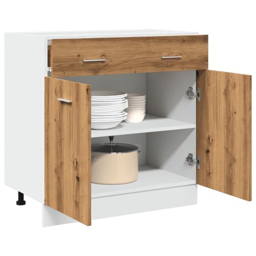 Vidaxl Armoire De Plancher À Tiroir Chêne Artisanal 80x46x81,5 Cm