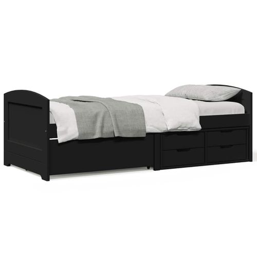 Vidaxl Lit De Jour Avec 5 Tiroirs Sans Matelas Irun Noir 90x200 Cm