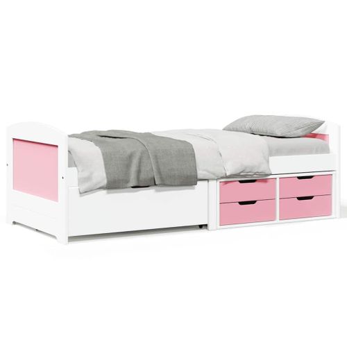 Vidaxl Lit De Jour Et 5 Tiroirs Sans Matelas Irun Blanc Rose 90x200 Cm