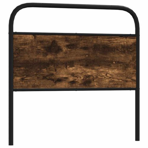 Vidaxl Tête De Lit Chêne Fumé 90 Cm Acier Et Bois D'ingénierie