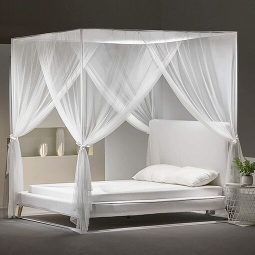 Moustiquaire De Lit UQTUKO 240x210x190cm - Carrée 4 Portes, Polyester, Pour Intérieur/Extérieur - Anti-Moustiques