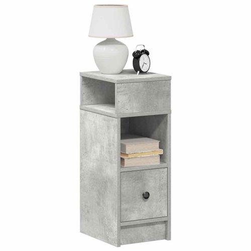 Vidaxl Table De Chevet Avec Tiroir Gris Béton 25x31x66 Cm
