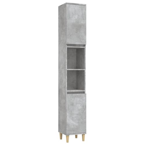 Vidaxl Armoire De Salle De Bain Gris Béton 30x30x190 Cm