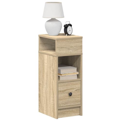 Vidaxl Table De Chevet Avec Tiroir Chêne Sonoma 25x31x66 Cm