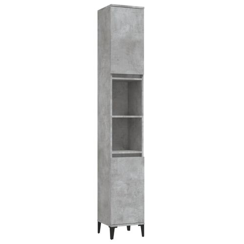Vidaxl Armoire De Salle De Bain Gris Béton 30x30x190 Cm