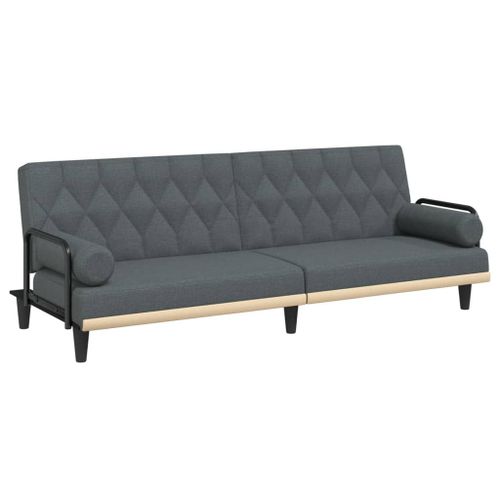 Vidaxl Canapé-Lit Avec Accoudoirs Gris Foncé Tissu