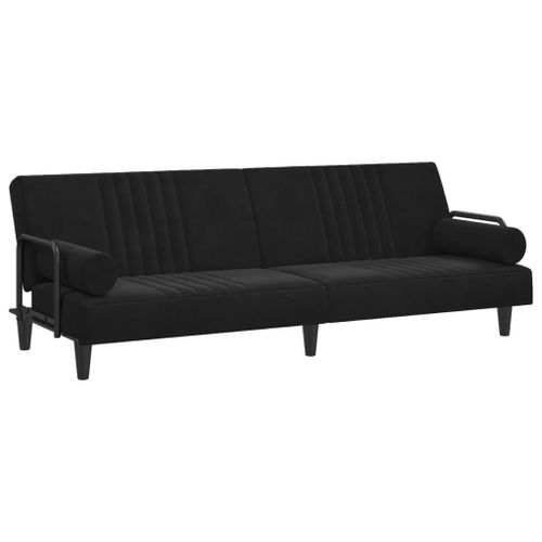 Vidaxl Canapé-Lit Avec Accoudoirs Noir Velours