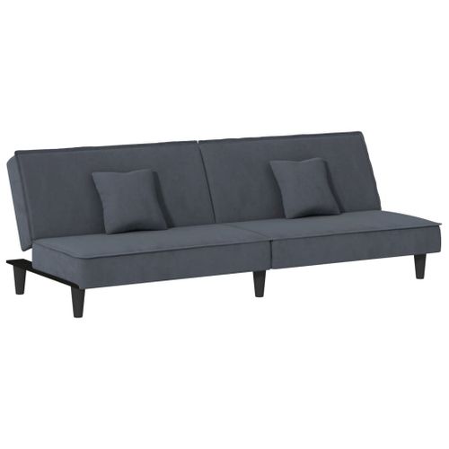 Vidaxl Canapé-Lit Gris Foncé Velours