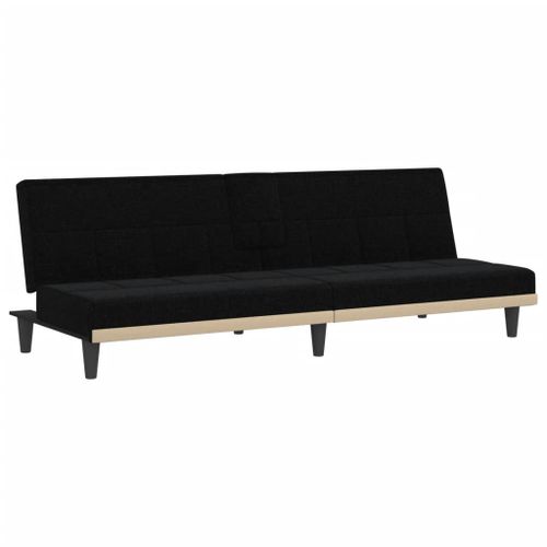 Vidaxl Canapé-Lit Avec Porte-Gobelets Noir Tissu
