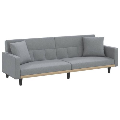 Vidaxl Canapé-Lit Avec Coussins Gris Clair Tissu