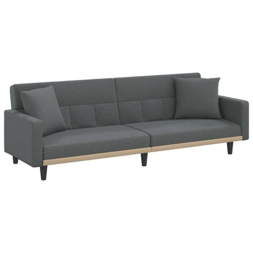 Vidaxl Canapé-Lit Avec Coussins Gris Foncé Tissu