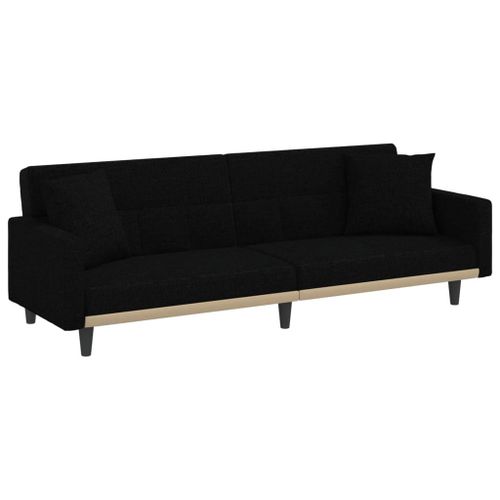 Vidaxl Canapé-Lit Avec Coussins Noir Tissu