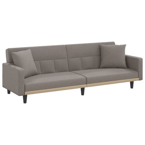 Vidaxl Canapé-Lit Avec Coussins Taupe Tissu