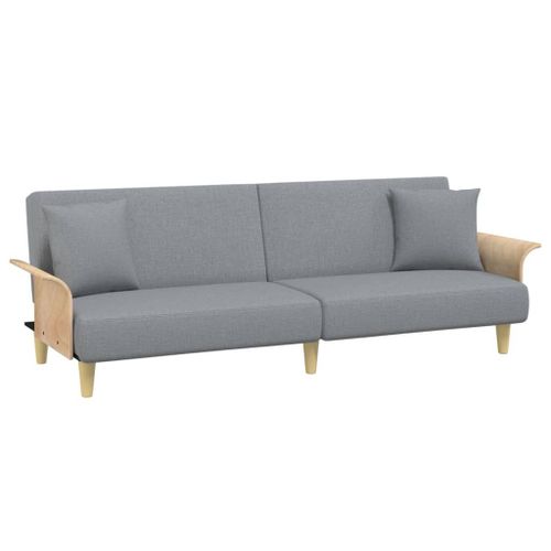 Vidaxl Canapé-Lit Avec Accoudoirs Gris Clair Tissu