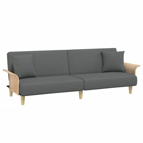 Vidaxl Canapé-Lit Avec Accoudoirs Gris Foncé Tissu