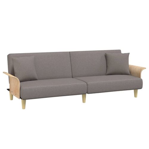 Vidaxl Canapé-Lit Avec Accoudoirs Taupe Tissu