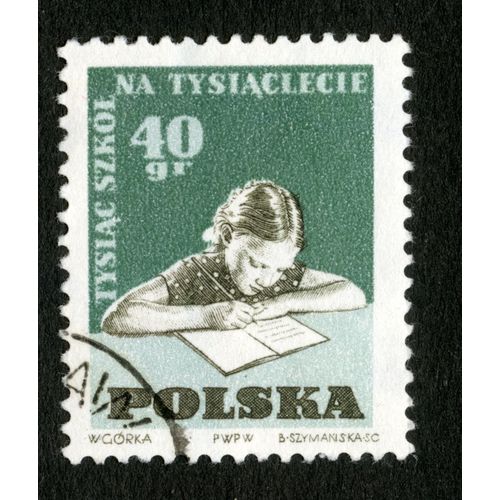 Timbre Oblitéré Polska, Tysiac Szkol Na Tysiaclecie, 40 Gr, Gorka, Szymanska