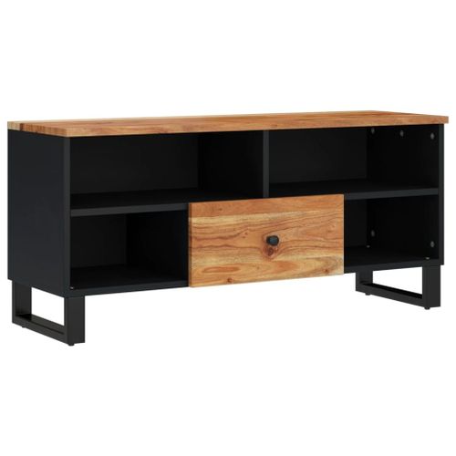 Vidaxl Meuble Tv 100x33x46 Cm Bois D'acacia Solide Et D'ingénierie