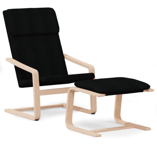 Vidaxl Chaise De Relaxation Avec Repose-Pied Noir Tissu