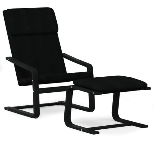 Vidaxl Chaise De Relaxation Avec Repose-Pied Noir Tissu