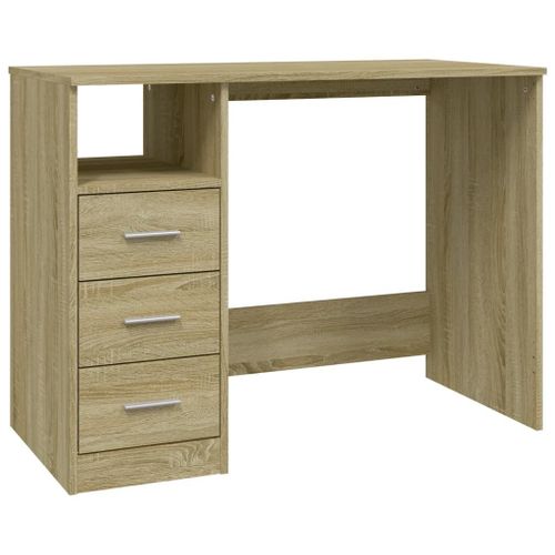 Vidaxl Bureau Avec Tiroirs Chêne Sonoma 102x50x76 Cm Bois D'ingénierie
