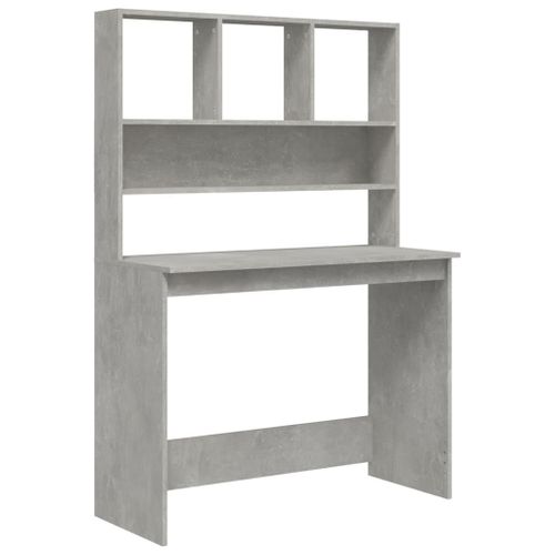 Vidaxl Bureau Avec Étagères Gris Béton 102x45x148 Cm Bois D'ingénierie