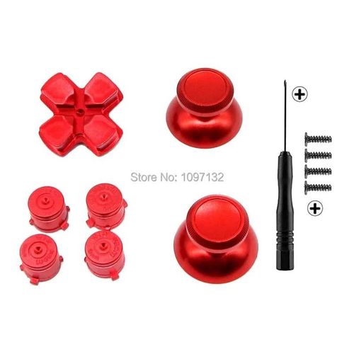 Red - Poignées De Pouce En Métal Pour Manette De Ps4 Slim Pro, Remplacement En Aluminium, Boutons Abxy Bullet, Chrome D-Sub