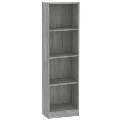 Vidaxl Bibliothèque 4 Niveaux Sonoma Gris 40x24x143 Cm